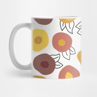 Scandinavian Doodle Flowers White Mug